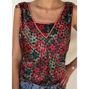 Marc Jacobs Floral 100% Silk Tank Top Sleeveless Blouse Size 2 MSRP $295